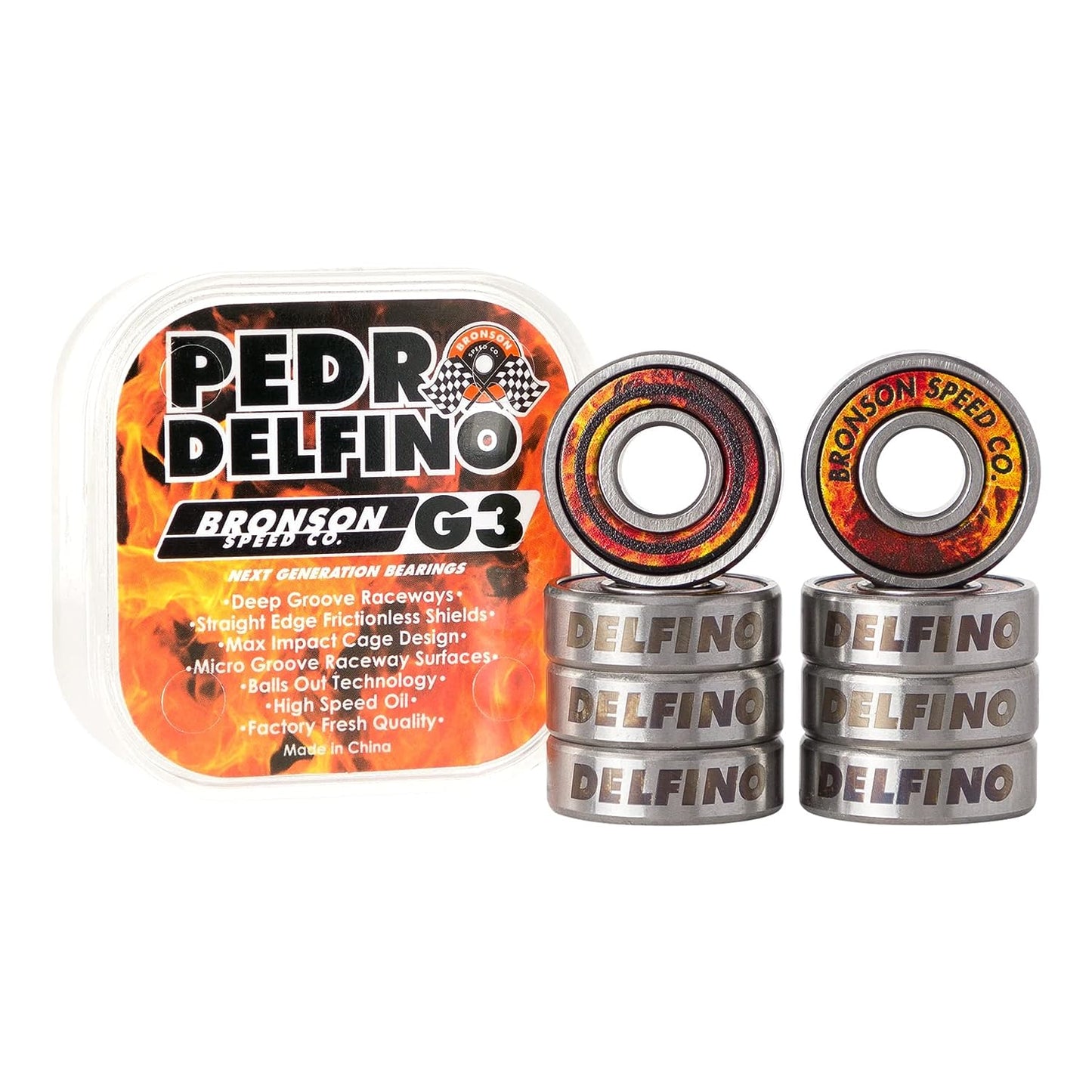 BRONSON SPEED CO. G3 PEDRO DELFINO PRO BEARINGS 8 PK