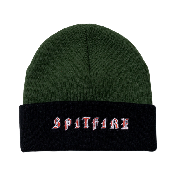 Spitfire Old E Cuff Beanie Green/Black/Red