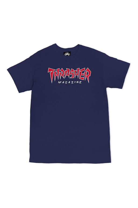 THRASHER JAGGED LOGO NAVY SS