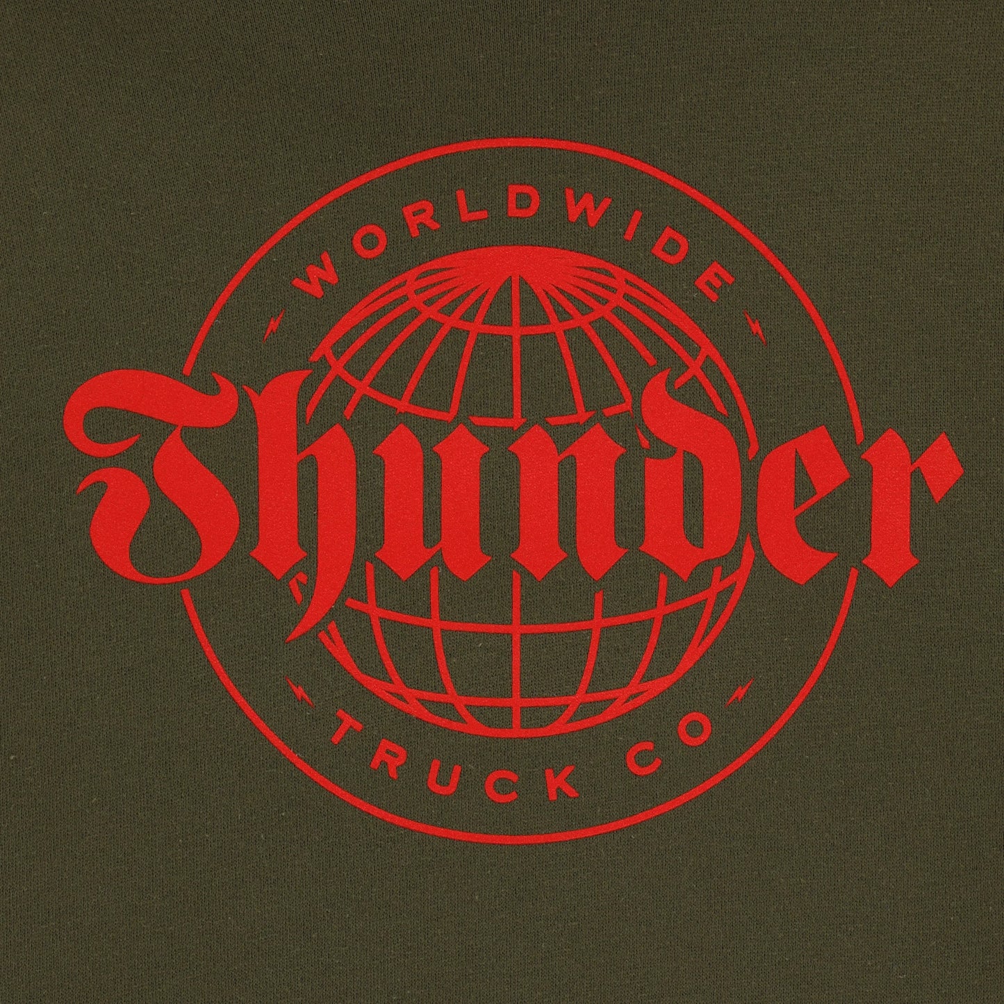 Thunder Worldwide Army Green/Red Hoodie