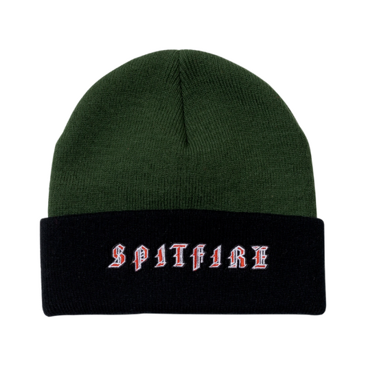 Spitfire Old E Cuff Beanie Green/Black/Red