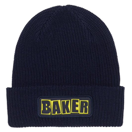 Baker Brand Log Beanie Navy/Yellow